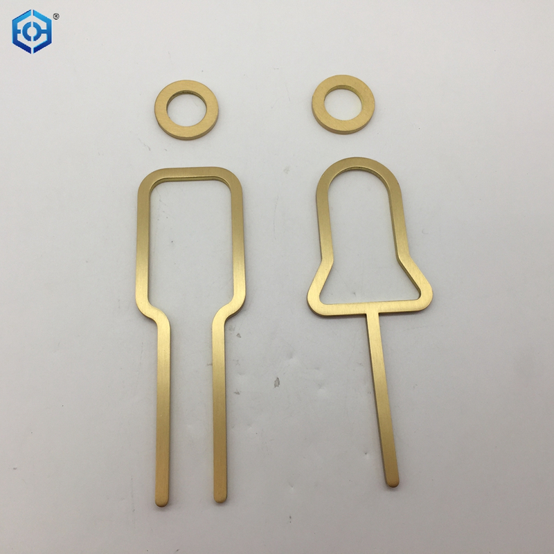 Brass Toilet Line Sign Plate Modern Matt Metal Washroom Sign Restroom Toilet