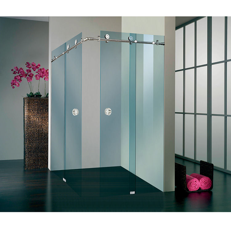 stainless steel sliding frameless sliding shower roller glass folding door hardware fittings 