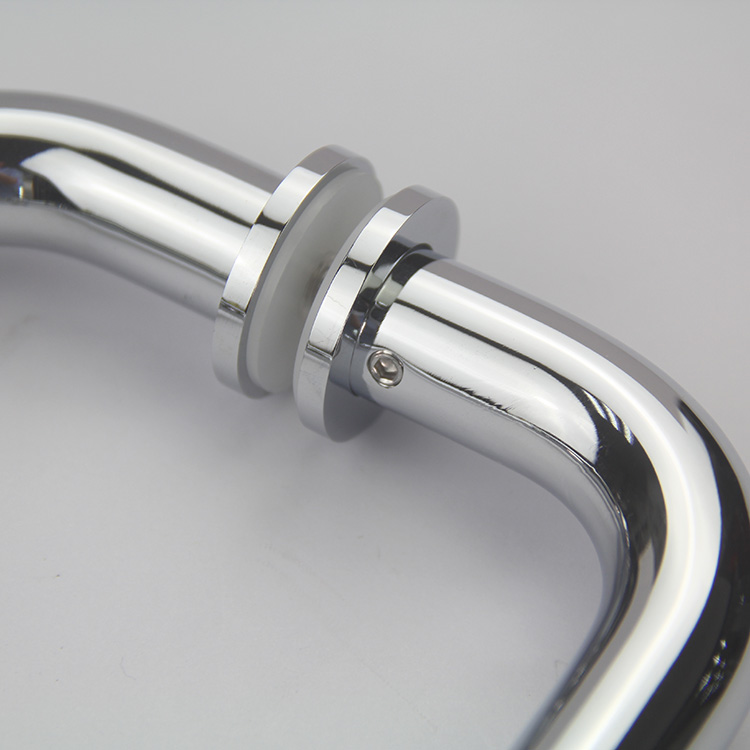 Chrome Popular Designs Glass Hardware Brass Door Lock Pull Handle 