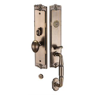 Ech Hot Sales Price Security European Style Antique Bronze Zinc Entrance Plated Door Handles Door Lock