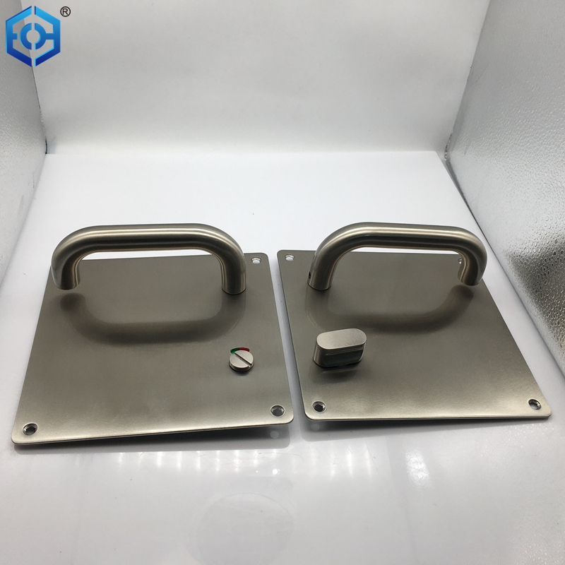 Antibacterial Stainless Steel Lever Door Handle on Square Large Backplate