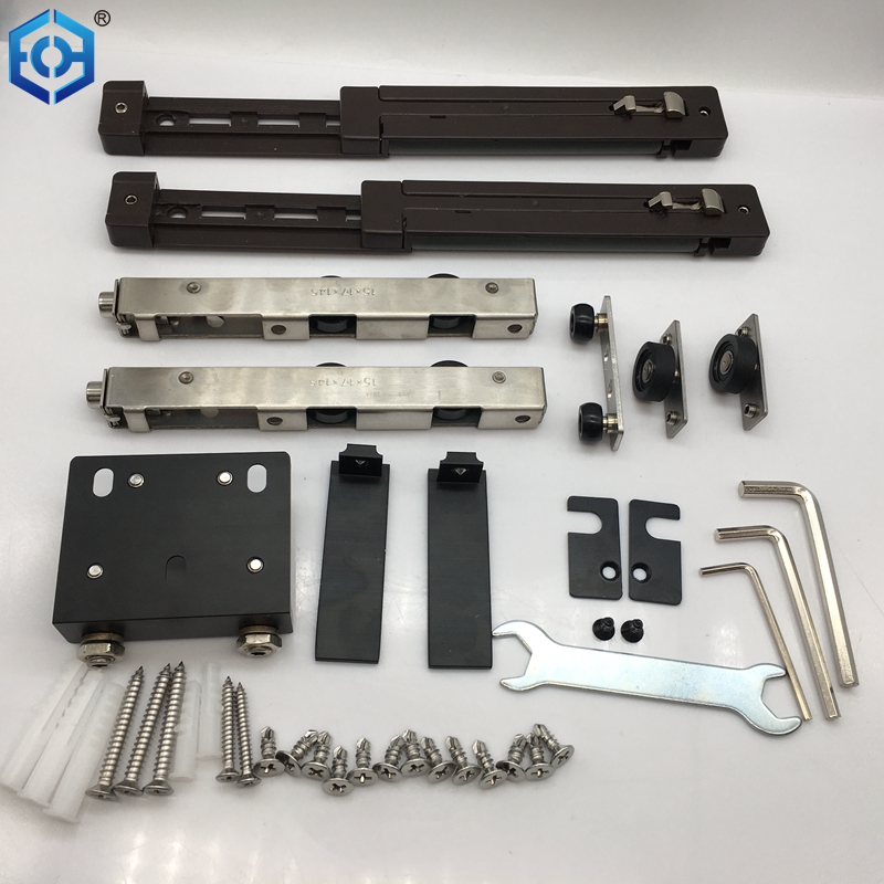 thumbnail image 2 of Hidden Flip-Up Cabinet Door Slide Rail Kit - 450mm Top-Mount Track With Hinges 2 of 10