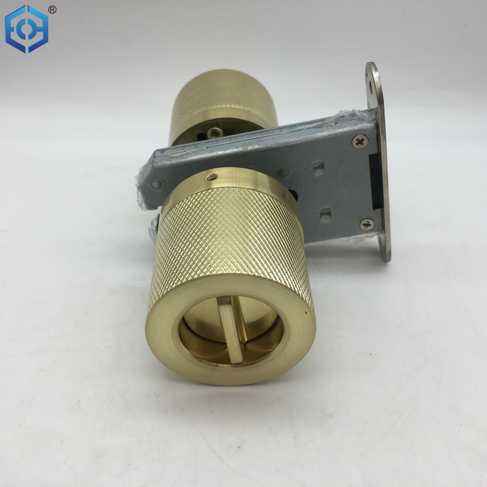 Golden Zinc Alloy Privacy Magnetic Door Knob Lock No Power