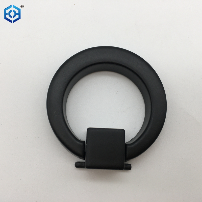Black Zinc Alloy Round Conceal Ring Furniture Pull Handle Door Drawer Finger Pull Knobs Ring Pull