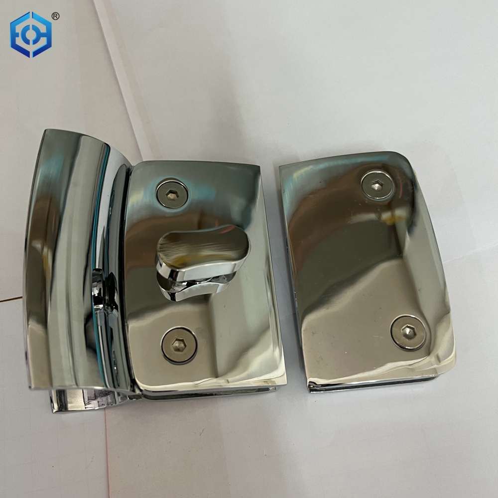 Chrome Polish Stainless Steel Swing Bathroom Glass Door Lock with Indicator