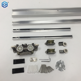 Premium Soft-Close Concealed Ghost Door Hardware Kit with Hidden Sliding Track Kit for 31-43 Inch Doors Soft Close Heavy Duty Sliding Hardware
