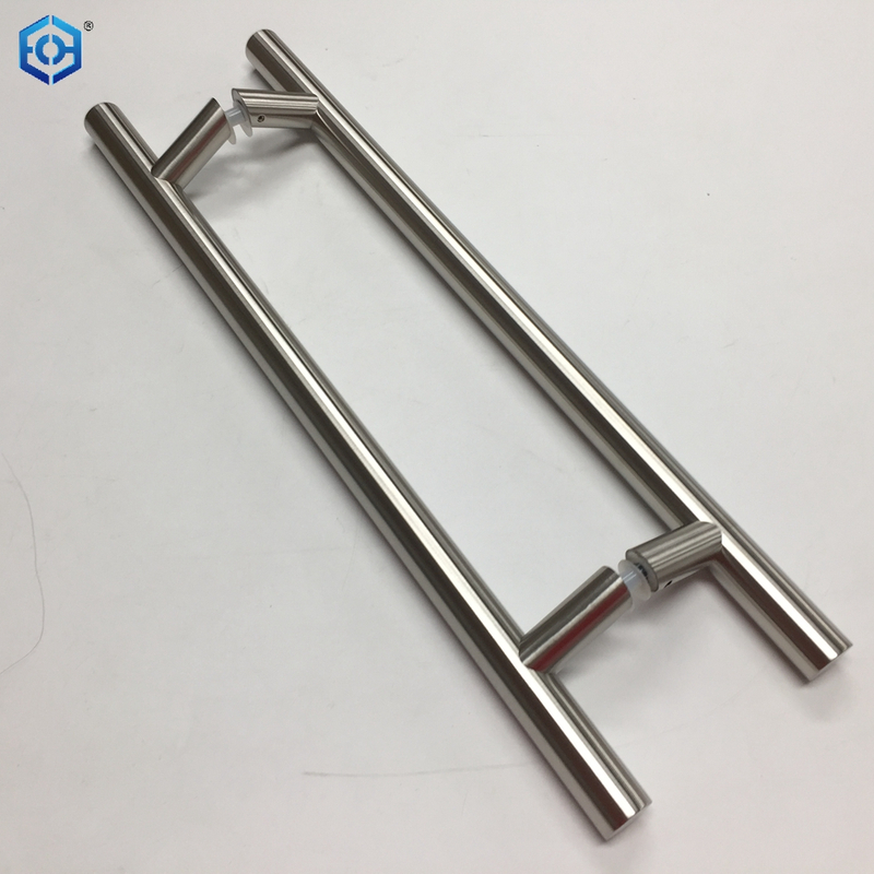 Solid Standoffs Heavy-Duty Commercial Grade-304 Stainless Steel Push Pull Door Handle Barn Door Pull Handle Glass Pulls Matte Black Finish