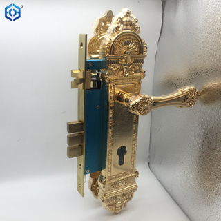 Luxury Brass Entrance Door Lock Golden Handle Lockset with Multicolor Options for Enhanced Security