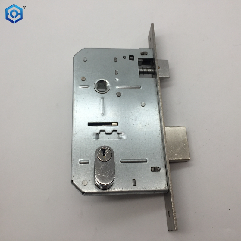 Cerraduras De Seguridad De Alta Prestación Silver Mortise Lock for Wooden Doors Backset 55mm Axes 72mm with Oval Lock Cylinder