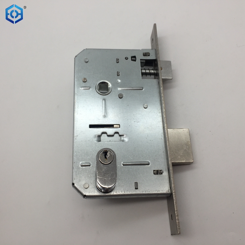 Cerraduras De Seguridad De Alta Prestación Silver Mortise Lock for Wooden Doors Backset 55mm Axes 72mm with Oval Lock Cylinder