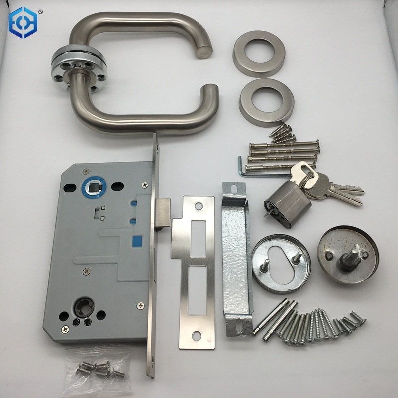 Stainless Steel Aisle Door Fire Lock Can Be Installed on Both Sides Suitable for Thickness 1.37-2.16 Inches Door