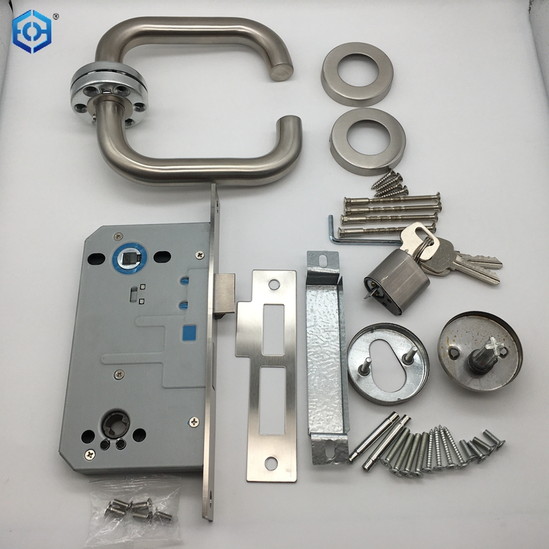 Stainless Steel Aisle Door Fire Lock Can Be Installed on Both Sides Suitable for Thickness 1.37-2.16 Inches Door