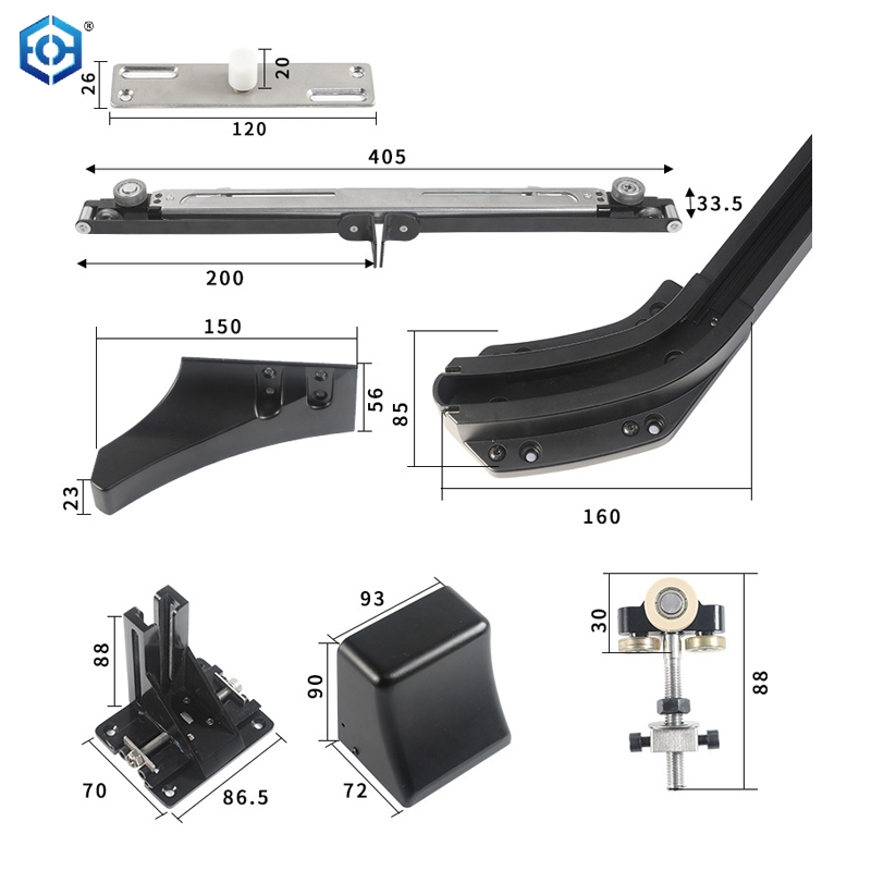 Modern Design Flush Aluminum Alloy Sliding Door System Concealed Track Interior Bedroom Barn Door Hardware for Hotel