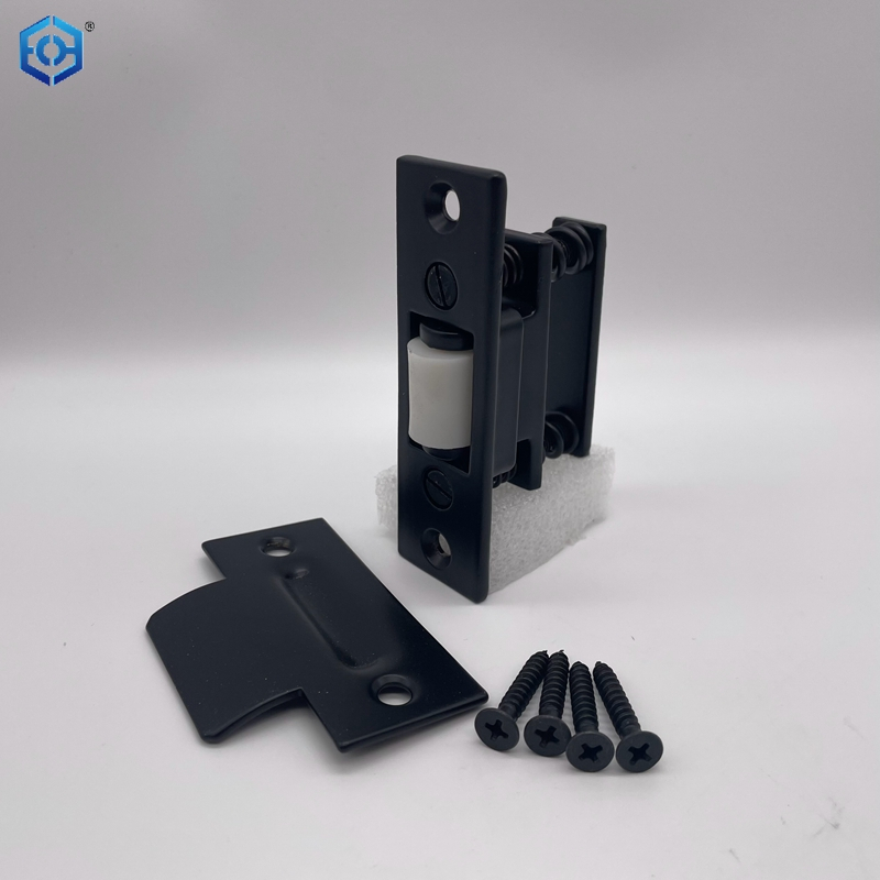 Satin Black Door Ball Catch Heavy Duty Solid Brass Silent Door Roller Catch with Adjustable Square Strike 