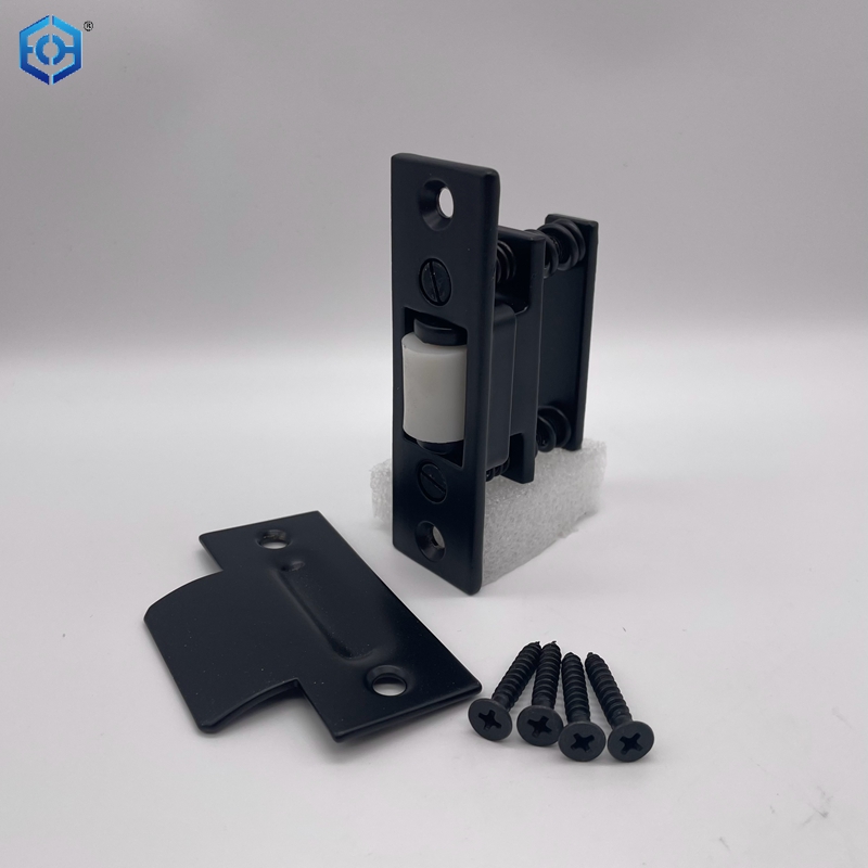 Satin Black Door Ball Catch Heavy Duty Solid Brass Silent Door Roller Catch with Adjustable Square Strike 