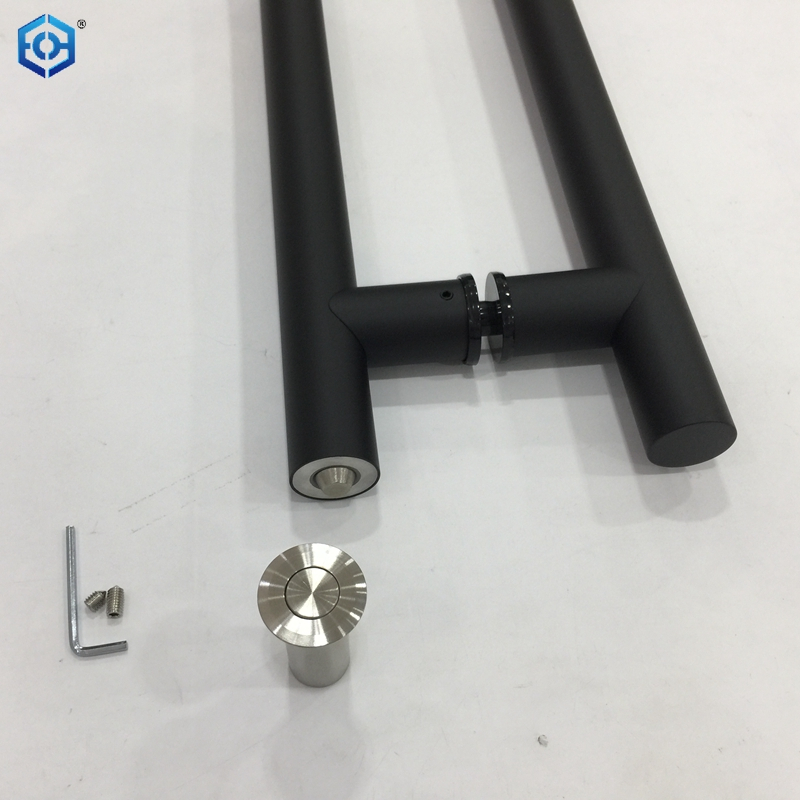 Black Wholesale Round Stainless Steel Glass Door Locking Pull Handle Lock