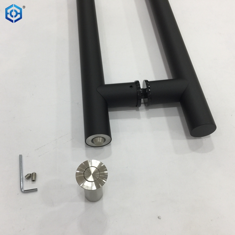 Black Wholesale Round Stainless Steel Glass Door Locking Pull Handle Lock