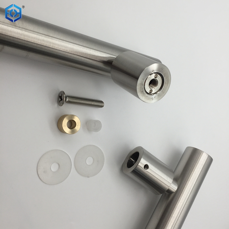 Durable Stainless Steel Glass Push Pull OEM Customized Round Pipe H Shape Glass Door Handle
