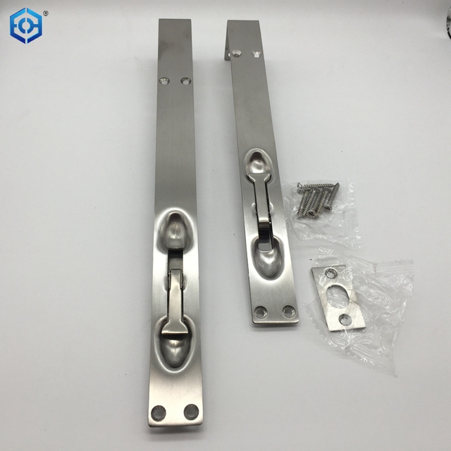 Lever Action Flush Bolt for French Doors 300 X 25mm Satin Stainless Steel