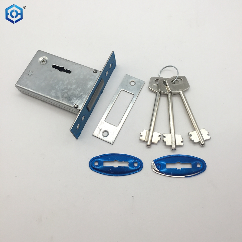 Steel Mortise Lock 44mm Backset Deadbolt Lock with 3 Keys 