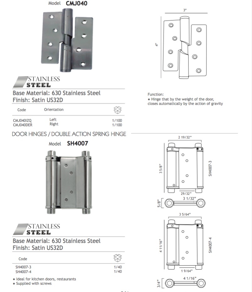 Hot Sale 304 Stainless Steel Spring Door Hinge