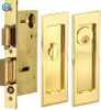 Accurate Pocket Door Privacy Lock Set with Rectangular Flush Pulls