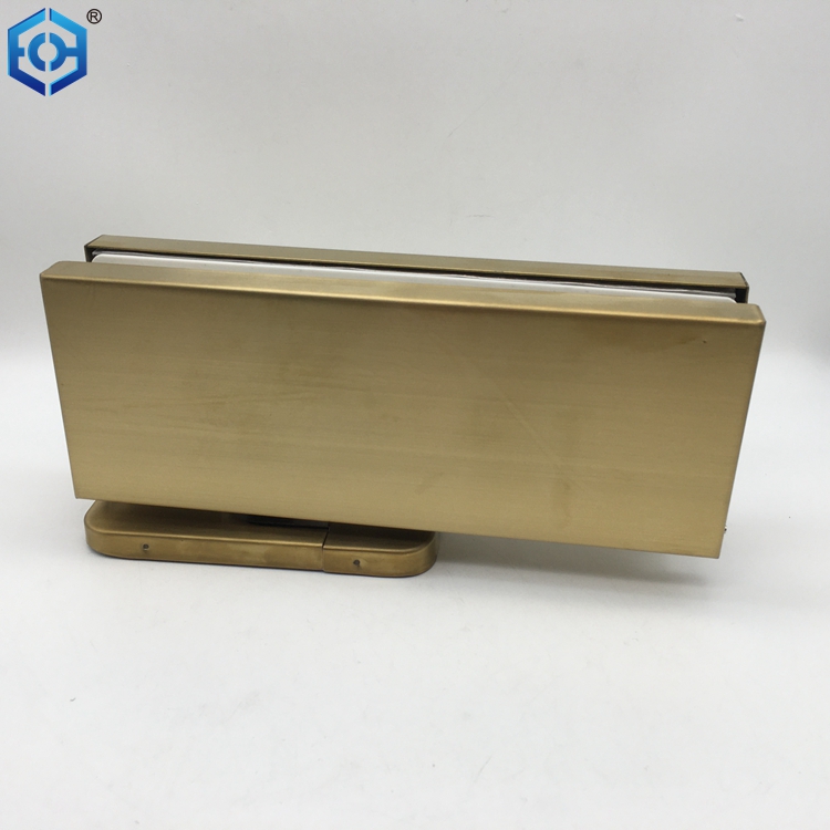 Satin Brass No-Digging Floor Spring Hydraulic Patch for Glass Door