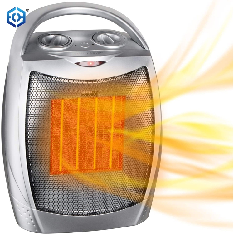 Portable Electric Space Heater with Thermostat 1500W/750W Safe And Quiet Ceramic Heater Fan