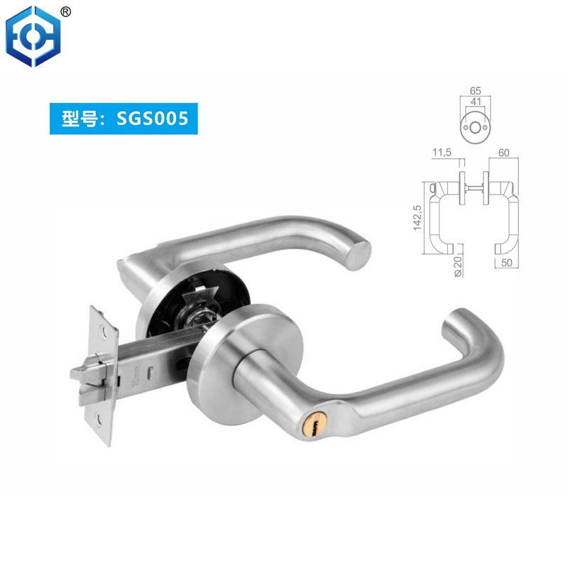 Stainless Steel 304 Grade 1 Entry USA Cylindrical Lever Lockset 