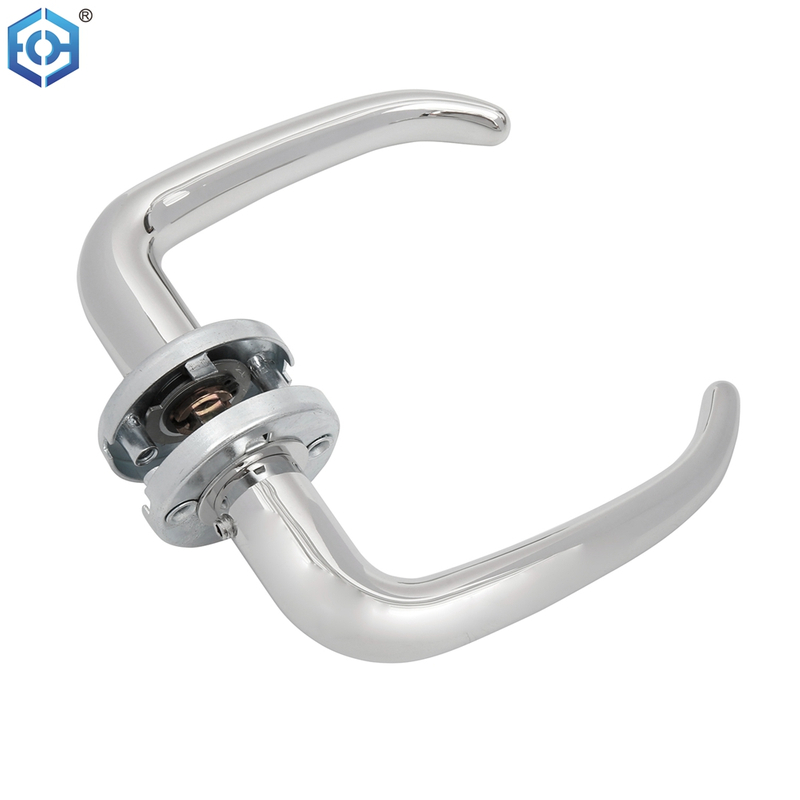 Satin Polished Ox Horn Shape Lever Door Handle For Guest Room Bedroom