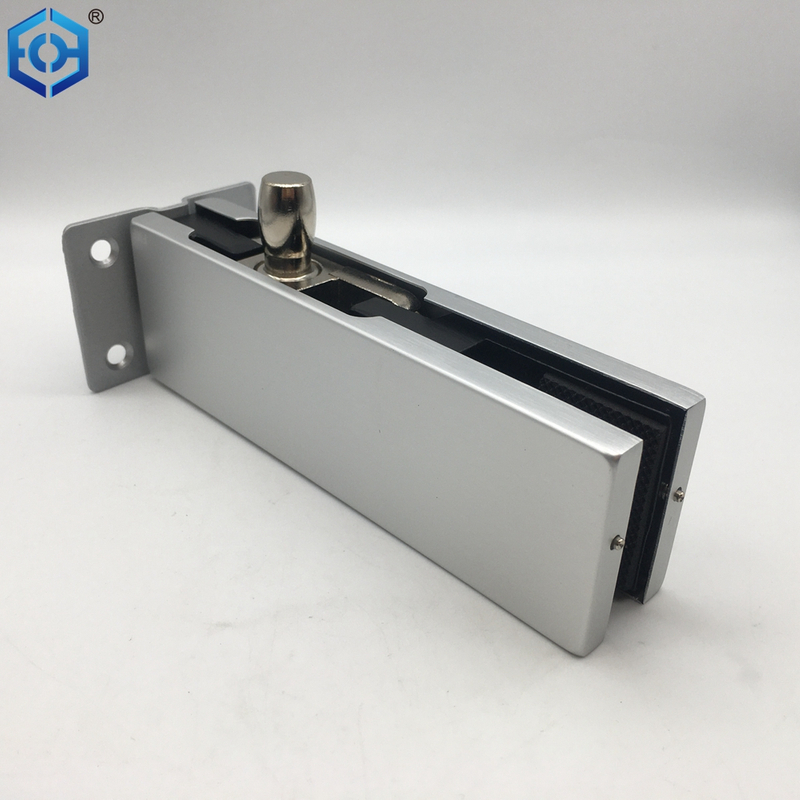 Silver Aluminum Over Panel Pivot Patch Fittings Wall Mounted Glass Patch Fittings