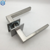 Stainless Steel Modern Square Tube Door Handle On Magnetic Round Rose