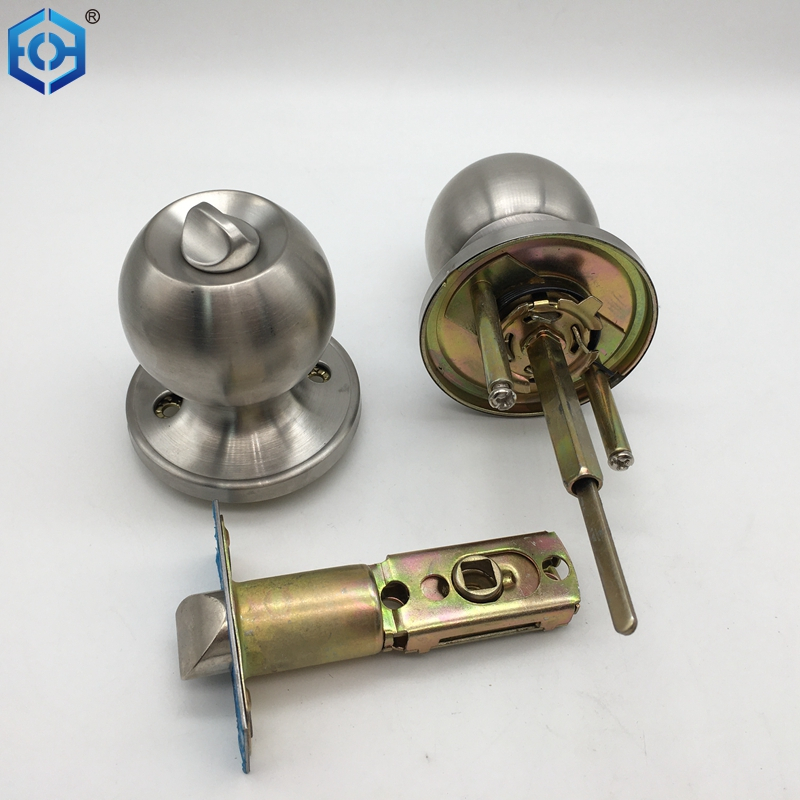 Satin Nickel Stainless Steel 201 Interior And Exterior Bathroom Door Knob Lock