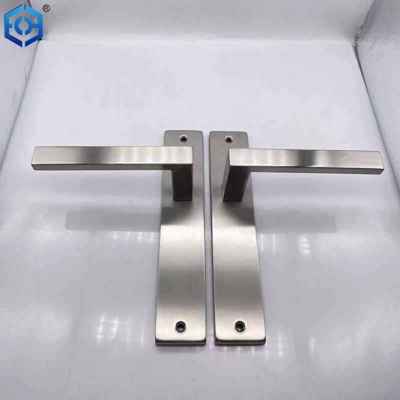 Stainless Steel Bathroom Swing Door Lock Handle Double Sided Long Plate Type Door Handle