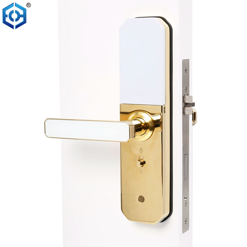 ECH Smart Fingerprint Keyless Entry Bluetooth Door Lock Free APP IC Card Anti-peep Code Tuya Or TT Lock App Control for Home Office Apartment
