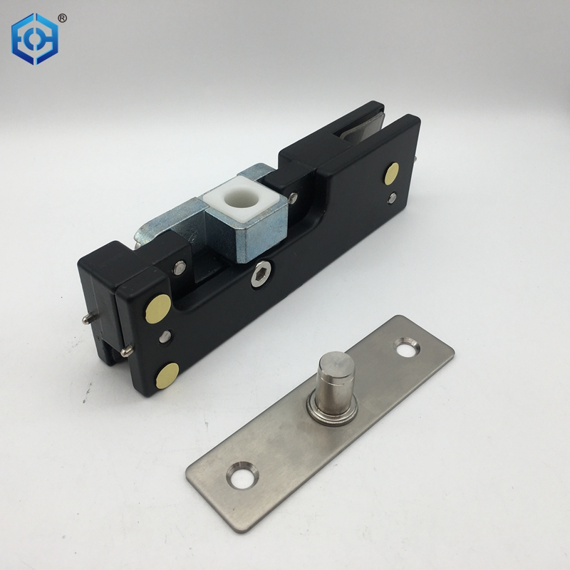  Brushed Stainless Bottom Door Patch Fitting with Bottom Insert For 3/4" Glass