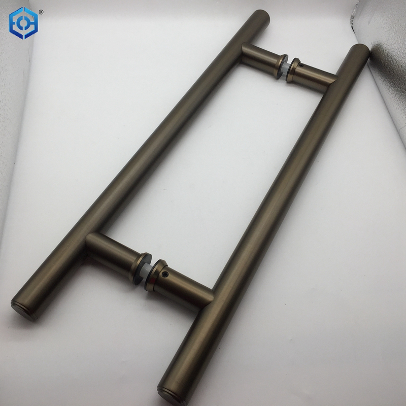 Antique Bronze Stainless Steel Classical Circular Tube H Type Glass Door Pull Handle