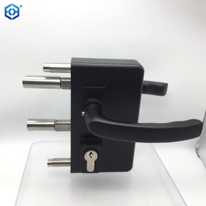 Black Stainless Steel Small Surface Mounted Ornamental Palisade Gate Lock