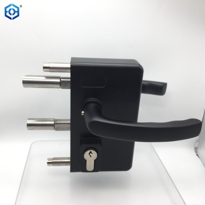 Black Stainless Steel Small Surface Mounted Ornamental Palisade Gate Lock