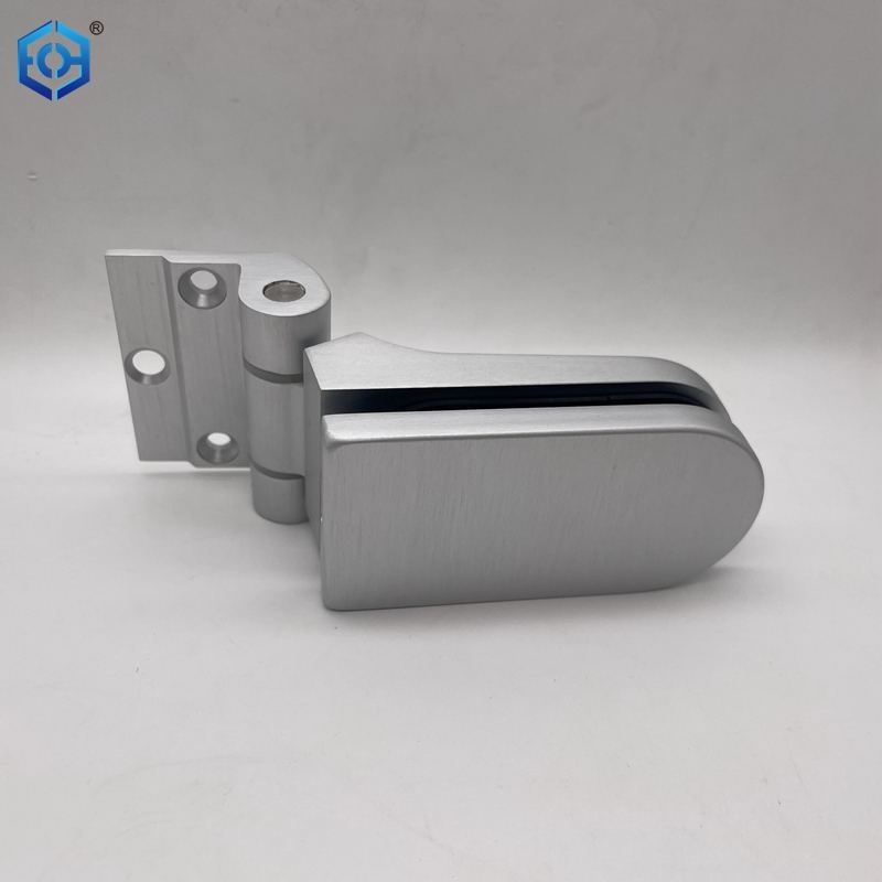 Silver Aluminum Glass To Wall Glass Pivot Hinge For Interior Glass Door 