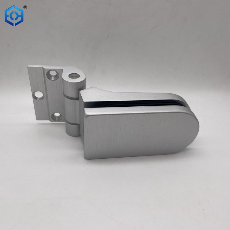 Silver Aluminum Glass To Wall Glass Pivot Hinge For Interior Glass Door 