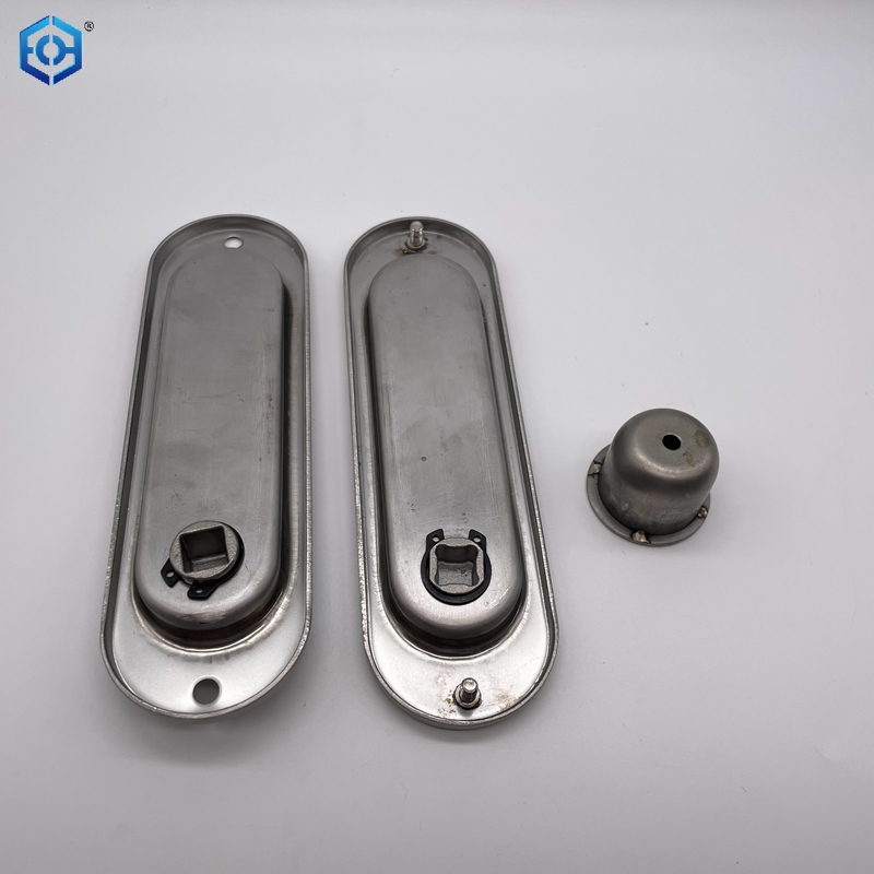 Stainless Steel Unique Bargains Sliding Door Lock Invisible Recessed Handle Latch Door Hardware Lock 