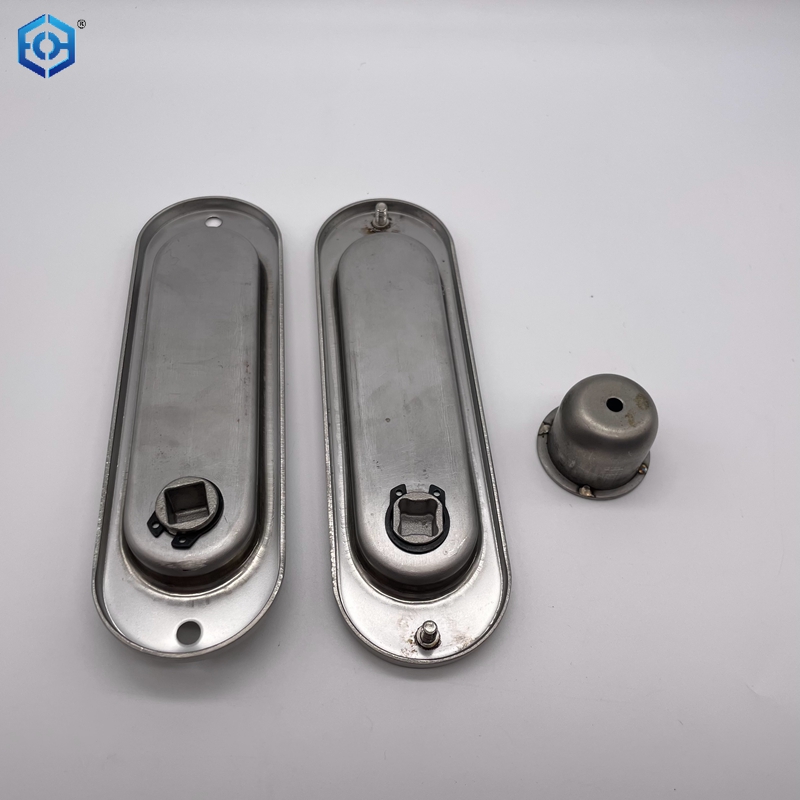 Stainless Steel Unique Bargains Sliding Door Lock Invisible Recessed Handle Latch Door Hardware Lock 