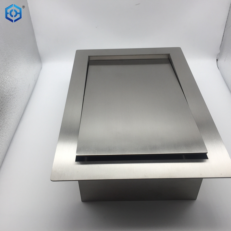 12x8" Square X 3" Deep Stainless Steel Trash Grommet Rectangular Trash Ring