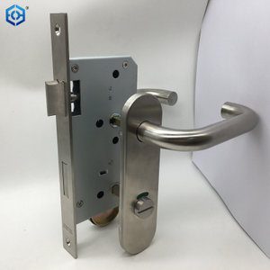 Straight Lever Thumb Lock Bathroom Door Handle Lock with Indicator