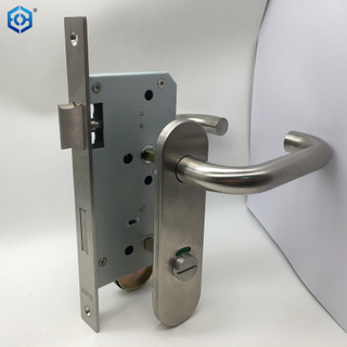 Straight Lever Thumb Lock Bathroom Door Handle Lock with Indicator