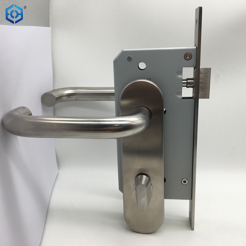 Straight Lever Thumb Lock Bathroom Door Handle Lock with Indicator