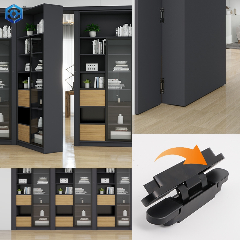 Invisible Door Secret Room Door Hardware Sliding Cabinet Heavy Duty Bookcase Type Door Rotating Cabinet Door Hinge