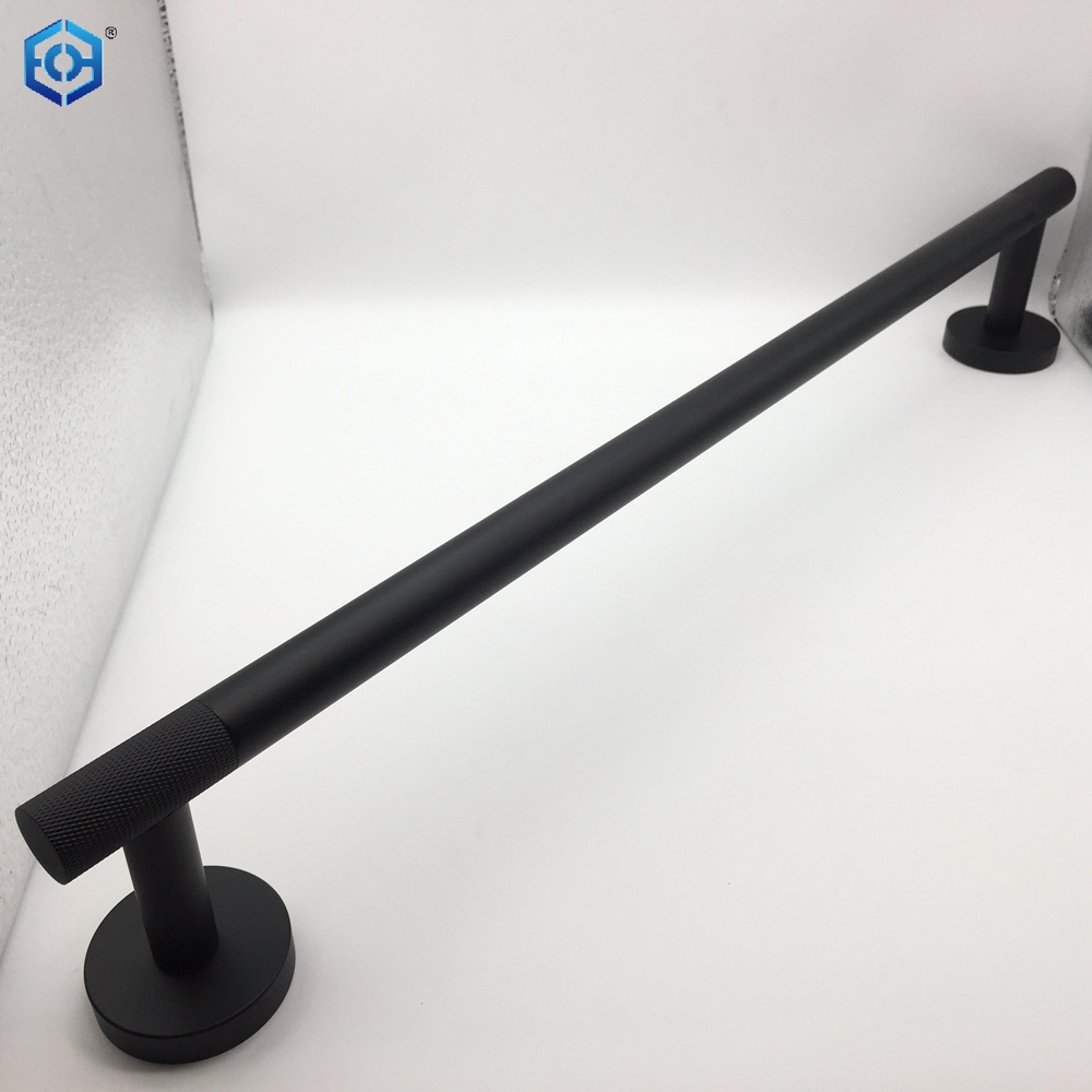 Matte Black 4 Pieces Bath Hardware Set with 24 in Towel Bar Toilet Paper Holder Hand Towel Holder Hook