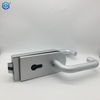 Silver Aluminum Frameless Glass Hardware Rebated Glass Door Round Lock with Handle